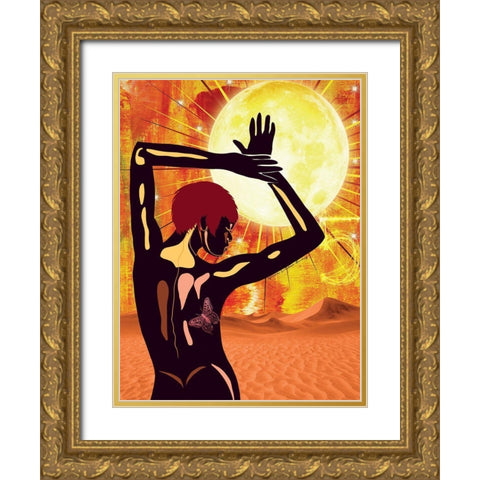 Feel the Heat Gold Ornate Wood Framed Art Print with Double Matting by Burney, Yvonne Coleman