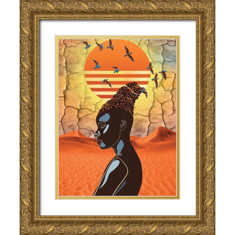 The Joy of Sunset Gold Ornate Wood Framed Art Print with Double Matting by Burney, Yvonne Coleman