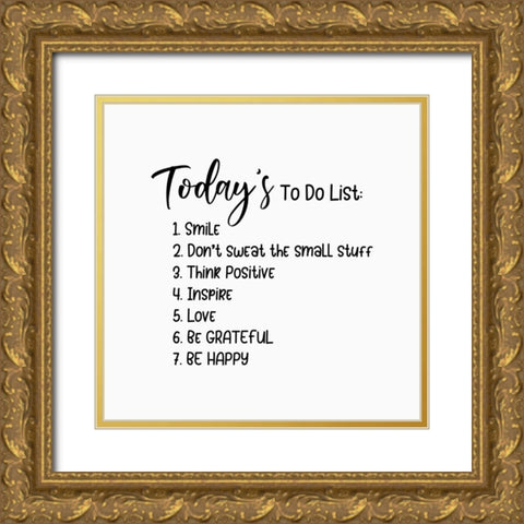 To Do List Gold Ornate Wood Framed Art Print with Double Matting by Burney, Yvonne Coleman
