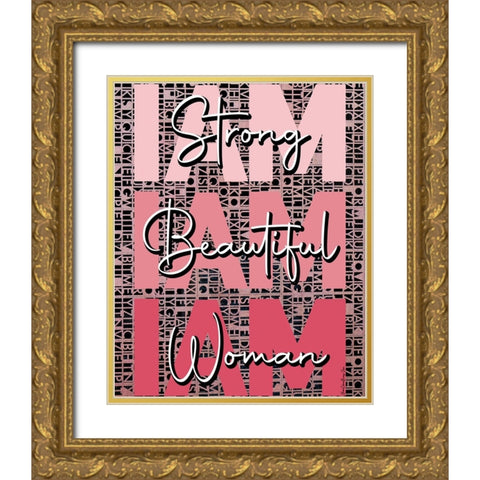 I Am Gold Ornate Wood Framed Art Print with Double Matting by Burney, Yvonne Coleman