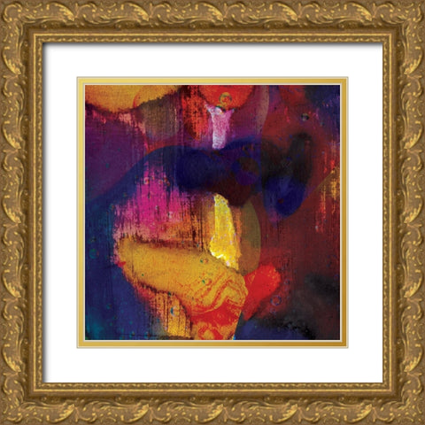 Liquid Drops Gold Ornate Wood Framed Art Print with Double Matting by Burney, Yvonne Coleman