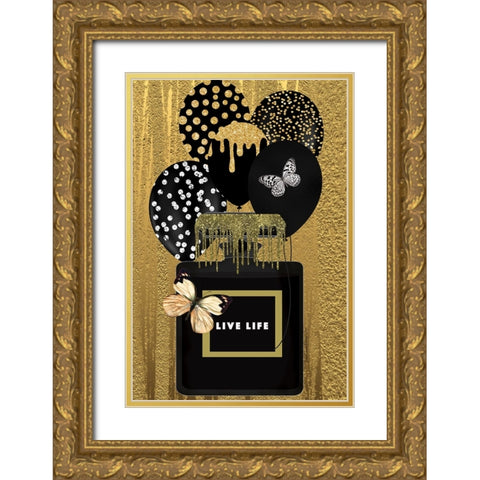 Gold and Black Gold Ornate Wood Framed Art Print with Double Matting by Burney, Yvonne Coleman