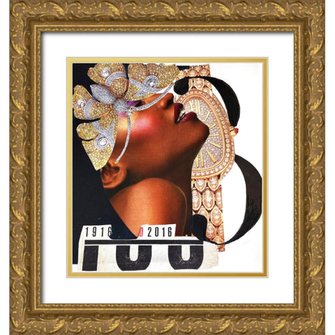 1916 - 2016 Gold Ornate Wood Framed Art Print with Double Matting by Burney, Yvonne Coleman