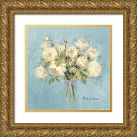 Rose Bouquet II Gold Ornate Wood Framed Art Print with Double Matting by Yellow Cafe
