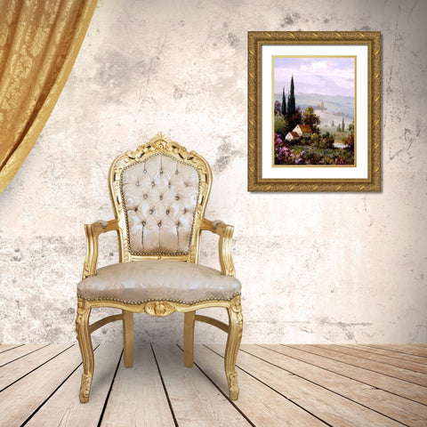Country Comfort II Gold Ornate Wood Framed Art Print with Double Matting by Yellow Cafe