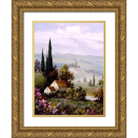 Country Comfort II Gold Ornate Wood Framed Art Print with Double Matting by Yellow Cafe