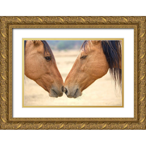 Best Friends Gold Ornate Wood Framed Art Print with Double Matting by Yellow Cafe