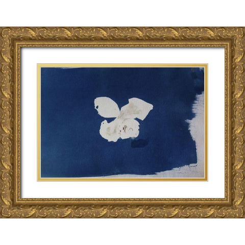 Blue IV Gold Ornate Wood Framed Art Print with Double Matting by Yellow Cafe