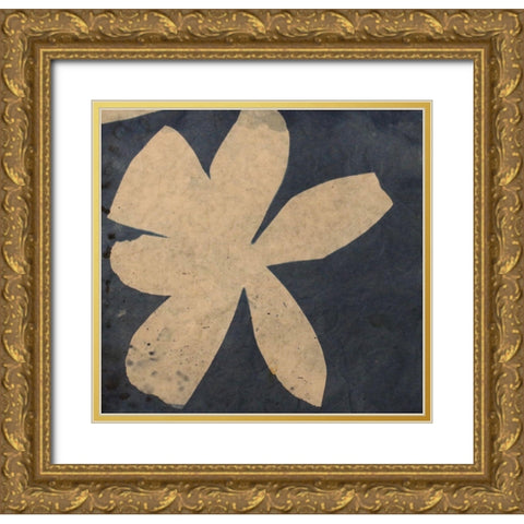 Blue 37 Gold Ornate Wood Framed Art Print with Double Matting by Yellow Cafe