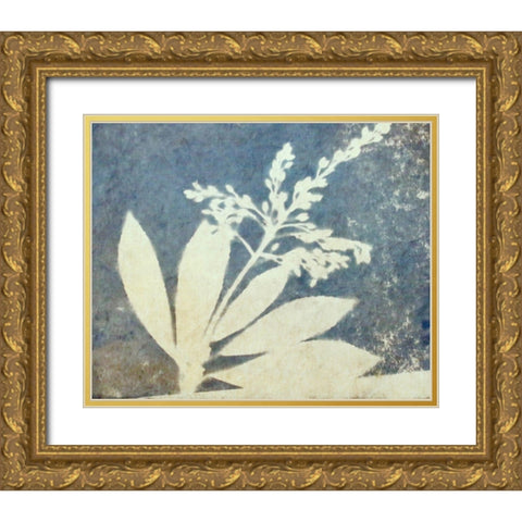Blue 32 Gold Ornate Wood Framed Art Print with Double Matting by Yellow Cafe