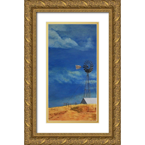 Windmill Ranch Gold Ornate Wood Framed Art Print with Double Matting by Yellow Cafe