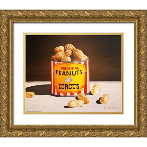 Circus Peanuts Gold Ornate Wood Framed Art Print with Double Matting by Yellow Cafe