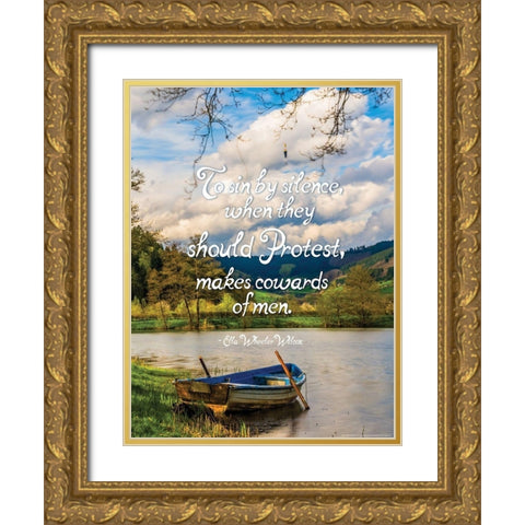 To Sin by Silence Gold Ornate Wood Framed Art Print with Double Matting by Yellow Cafe