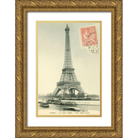 Tower Stamped Gold Ornate Wood Framed Art Print with Double Matting by Yellow Cafe