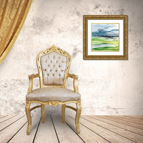 Washed Vistas I Gold Ornate Wood Framed Art Print with Double Matting by Yellow Cafe