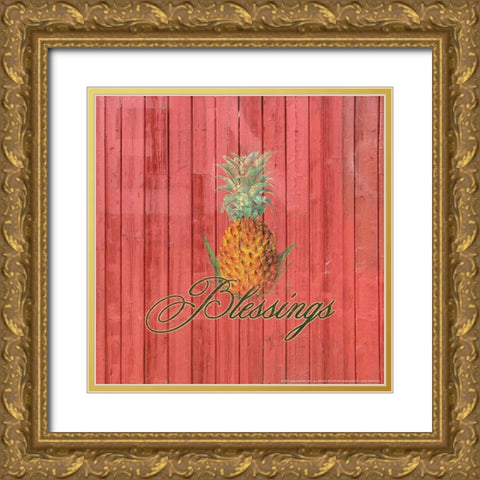 Blessings Gold Ornate Wood Framed Art Print with Double Matting by Yellow Cafe