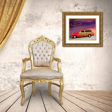 Red Woody Gold Ornate Wood Framed Art Print with Double Matting by Yellow Cafe