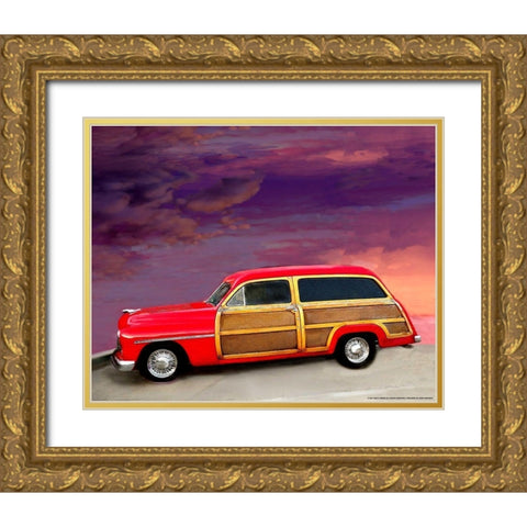 Red Woody Gold Ornate Wood Framed Art Print with Double Matting by Yellow Cafe