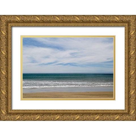 Waves Gold Ornate Wood Framed Art Print with Double Matting by Yellow Cafe