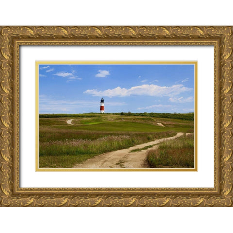Lighthouse IV Gold Ornate Wood Framed Art Print with Double Matting by Yellow Cafe