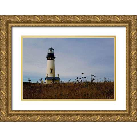 Lighthouse V Gold Ornate Wood Framed Art Print with Double Matting by Yellow Cafe
