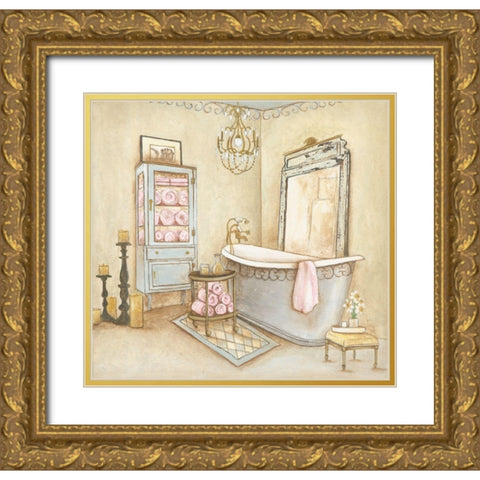 French Modern Bath I Gold Ornate Wood Framed Art Print with Double Matting by Yellow Cafe