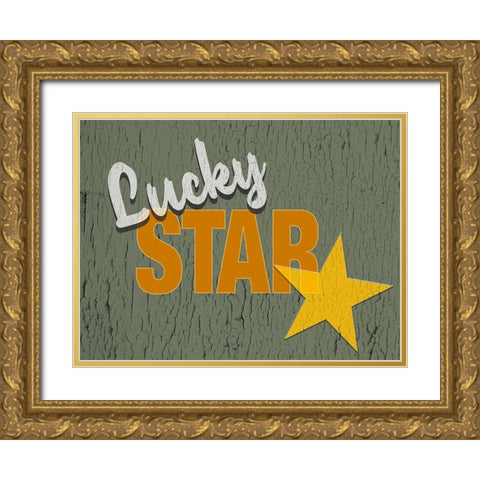 Lucky Star Gold Ornate Wood Framed Art Print with Double Matting by Yellow Cafe