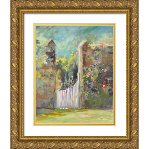 Garden Door Gold Ornate Wood Framed Art Print with Double Matting by Yellow Cafe