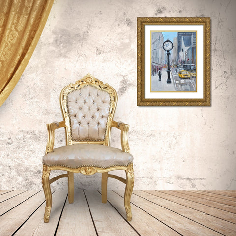City Streets Gold Ornate Wood Framed Art Print with Double Matting by Yellow Cafe