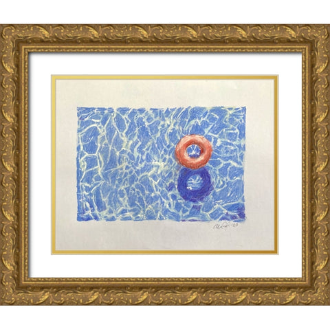 Life Saver Gold Ornate Wood Framed Art Print with Double Matting by Yellow Cafe