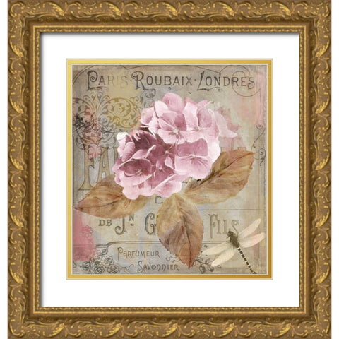 Jardin Rouge II Gold Ornate Wood Framed Art Print with Double Matting by Sommers, Mindy