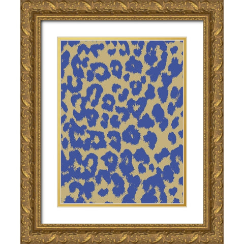 Peacock Leopard Gold Ornate Wood Framed Art Print with Double Matting by Sommers, Mindy