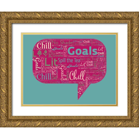 Words Gold Ornate Wood Framed Art Print with Double Matting by Sommers, Mindy