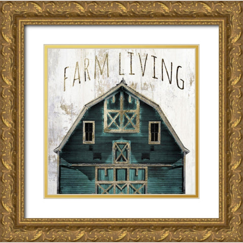 Farm Living Gold Ornate Wood Framed Art Print with Double Matting by Sommers, Mindy