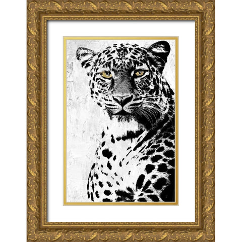 Big Cat Gold Ornate Wood Framed Art Print with Double Matting by Sommers, Mindy