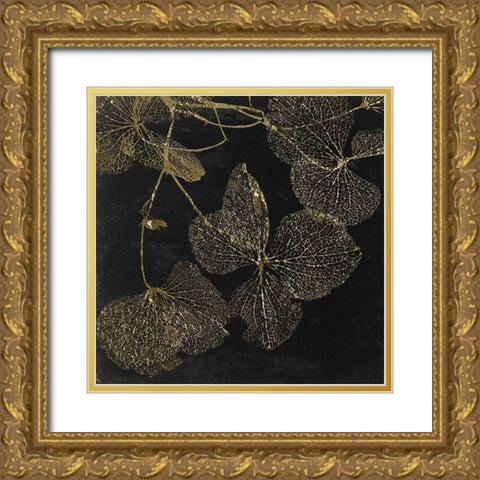 Gilded Leaves II Gold Ornate Wood Framed Art Print with Double Matting by Sommers, Mindy