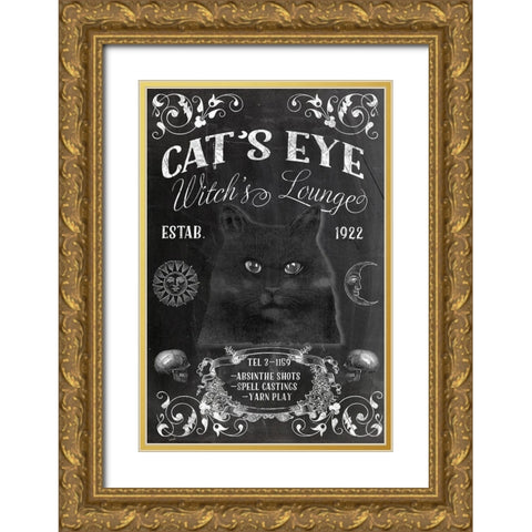 Cats Eye Lounge Gold Ornate Wood Framed Art Print with Double Matting by Sommers, Mindy