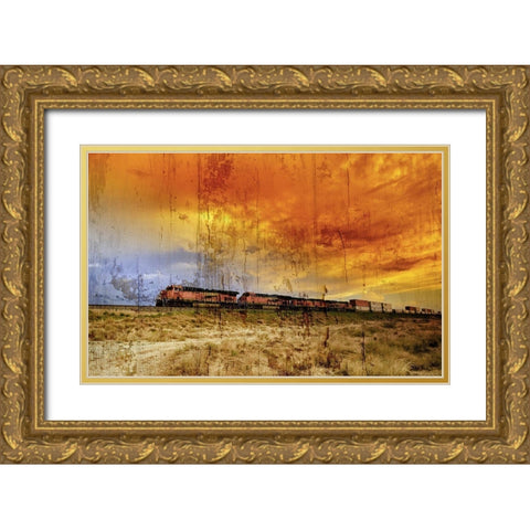 American Sunset Gold Ornate Wood Framed Art Print with Double Matting by Sommers, Mindy