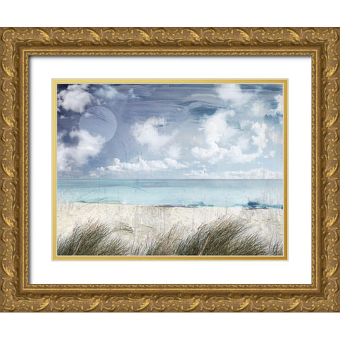Cloudy Beach Gold Ornate Wood Framed Art Print with Double Matting by Sommers, Mindy