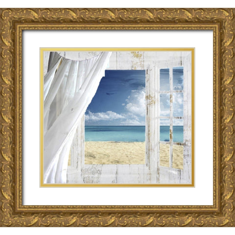 Summer Me Gold Ornate Wood Framed Art Print with Double Matting by Sommers, Mindy