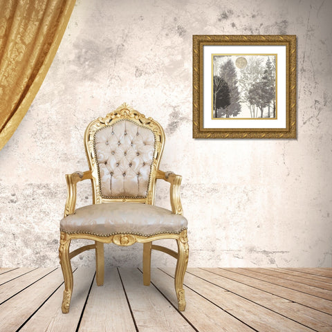 Moon Trees II Gold Ornate Wood Framed Art Print with Double Matting by Sommers, Mindy