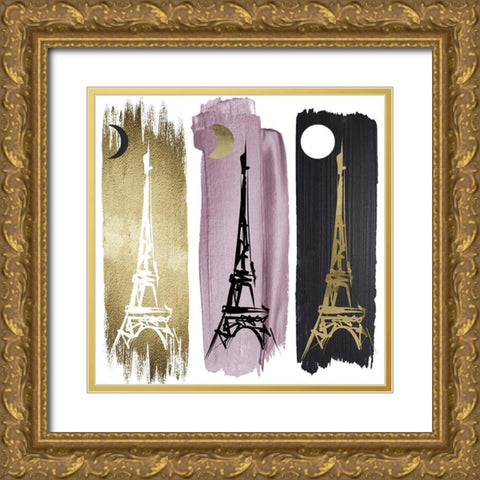 Paris Moon Gold Ornate Wood Framed Art Print with Double Matting by Sommers, Mindy