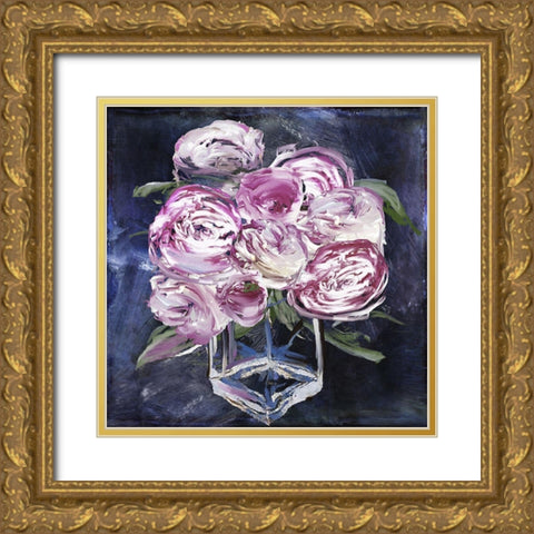 Peony Jar Gold Ornate Wood Framed Art Print with Double Matting by Sommers, Mindy