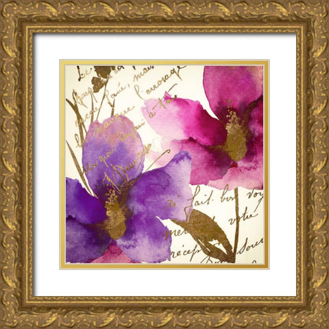 Pink and Purple Gold Ornate Wood Framed Art Print with Double Matting by Sommers, Mindy