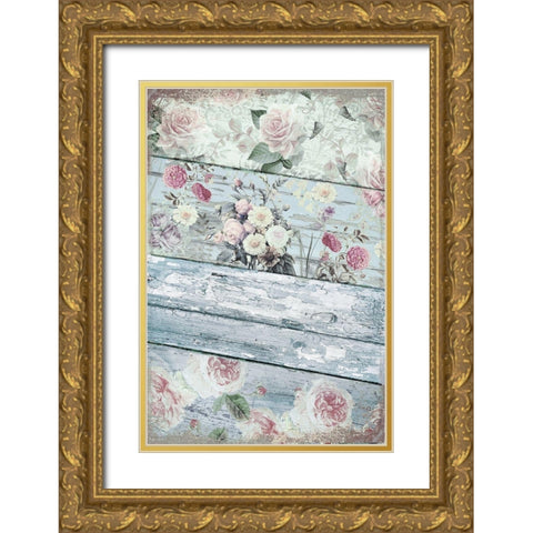 Villa Rosa Gold Ornate Wood Framed Art Print with Double Matting by Sommers, Mindy