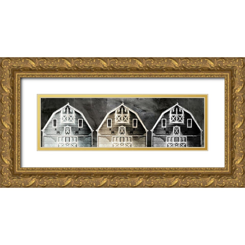Old Barn Road Gold Ornate Wood Framed Art Print with Double Matting by Sommers, Mindy