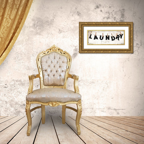 Laundry Gold Ornate Wood Framed Art Print with Double Matting by Sommers, Mindy