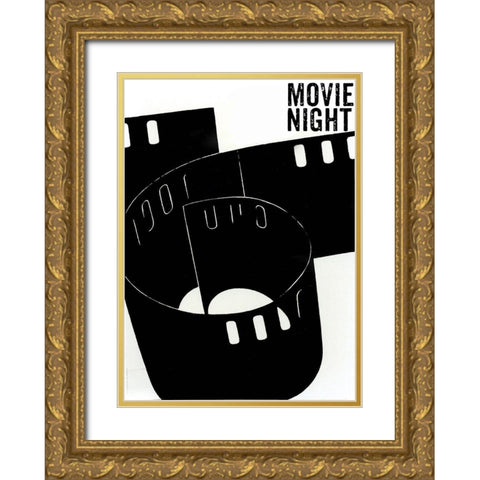 Movie Night Gold Ornate Wood Framed Art Print with Double Matting by Sommers, Mindy
