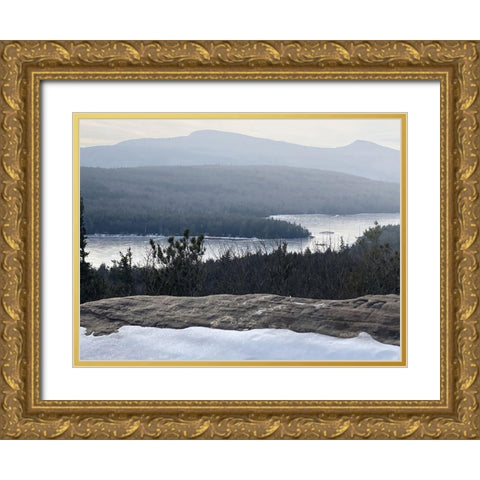 Winter Lake Gold Ornate Wood Framed Art Print with Double Matting by Sommers, Mindy