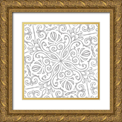 Velvet Slate Gold Ornate Wood Framed Art Print with Double Matting by Sommers, Mindy